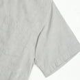 thumbnail image 5 of COEVALS CLUB Men’s Linen Beach Summer Casual Button Down Shirt Solid Short Sleeve Cotton Guayabera Shirts (Light Gray/2XL 11#), 5 of 6
