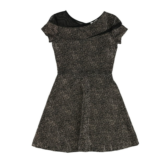 bar III Robe Évasée Métallique pour Femmes, Métallique, Petite