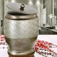 thumbnail image 2 of Dublin Silver Small Bathroom Trash Can with Lid 1.26 Gal / 4.8L, Brushed Silver Decorative Garbage Bin, Durable Waste Basket for Bathroom, Paper, or Diaper Disposal, 2 of 7