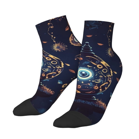 Low Cut Unisex Novelty Crew Socks Casual Ankle Socks for Men Women, Eyes Bottle Magic