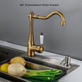 thumbnail image 3 of Vintage brass kitchen faucet, 360 swivel antique kitchen faucet, high pressure country house sink faucet, kitchen mixer faucet, 3 of 5