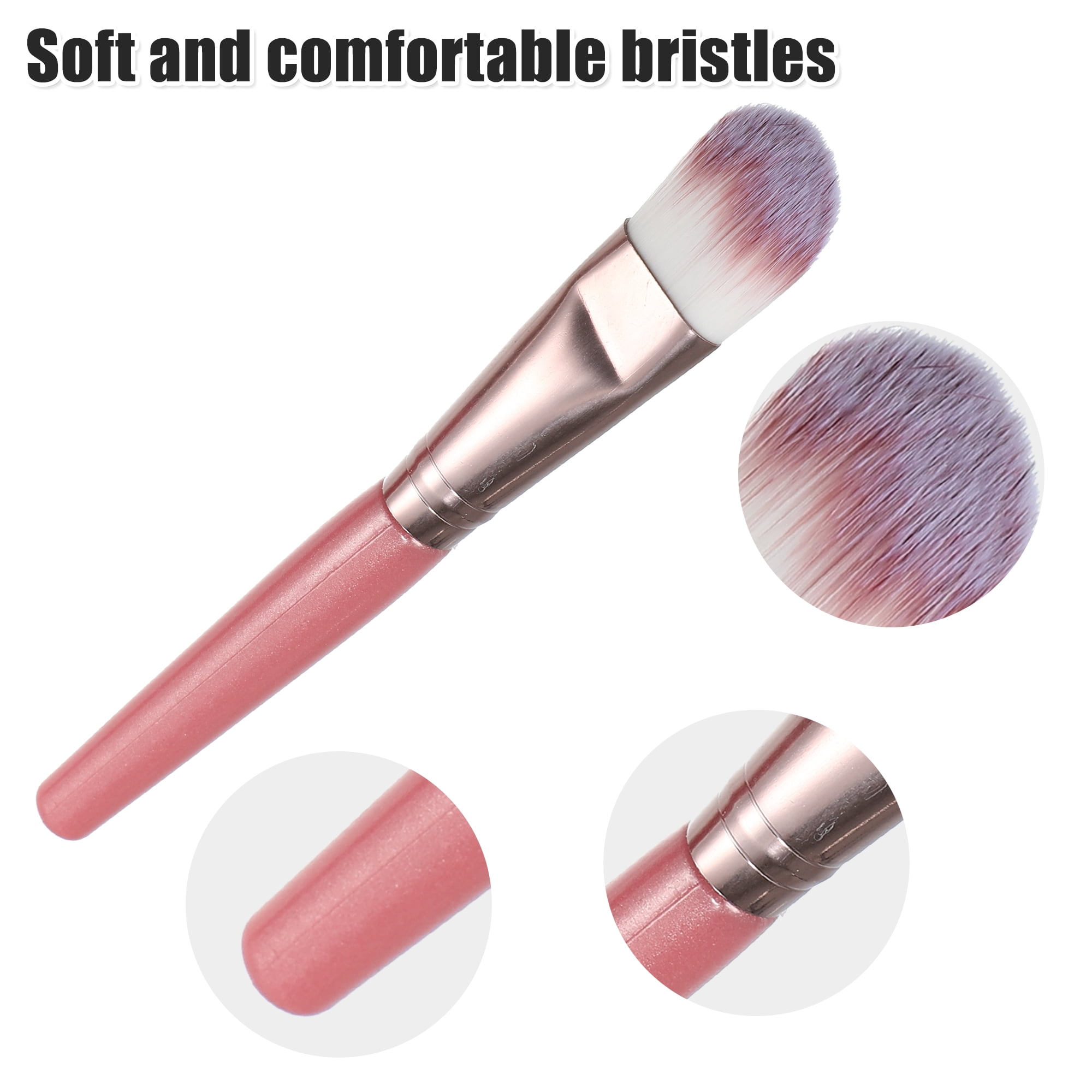 Unique Bargains 1 Set Travel Makeup Brush Set for Concealer Blush Pink