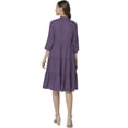 thumbnail image 4 of eloria Women Summer A-Line Button Down Casual Short Midi Dress Color: Flint2|Size: XL, 4 of 7