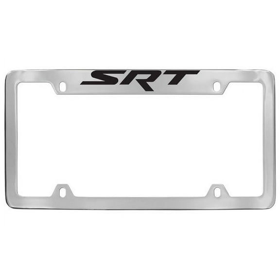 Dodge SRT Chrome Plated Metal Top Engraved License Plate Frame Holder
