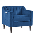 thumbnail image 2 of Sesslife Modern Upholstered Tufted Accent Chair, Velvet Fabric Single Sofa Side Chair, Comfy Barrel Club Living Room Armchair with Solid Wood Legs for Bedroom Living Reading Room Office, Blue, 2 of 5