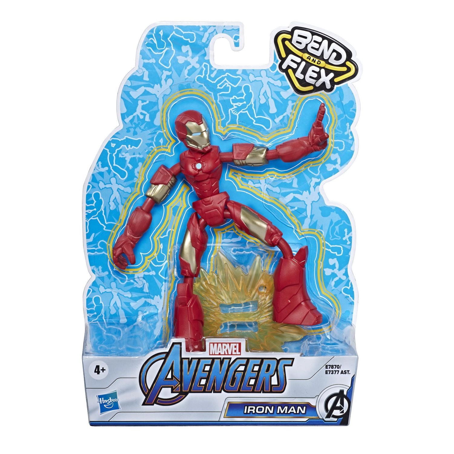 Marvel Avengers Bend And Flex Action Figure Toy, 6-Inch Flexible Iron Man Figure, Includes Blast Accessory