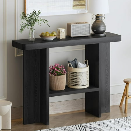 senlin Sofa Table, 47 Inch Console Table, Narrow Entryway Table for Hallway, Behind The Couch, Living Room, Foyer, Easy Assembly(Black)