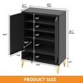 thumbnail image 4 of Craftian 5-Tier Shoe Cabinet with Adjustable Shelves, Metal Shoe Organizer with Doors, Black, 4 of 8