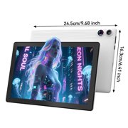AEEZO 10.1 Inch Tablet, Octa-Core Touch Screen Tablet, 10GB RAM+64GB ROM(Expand to 1tb), 5MP+8MP Dual Cameras, Dynamic Halo, Face ID, Bluetooth, WiFi 6, 5000mAh Battery,White