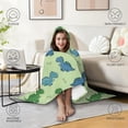 thumbnail image 4 of Wearable Blanket,Green Dinosaurs Bones Pattern Hooded Wearable Flannel Blanket for Adults & Teens with Buckle,Winter Poncho Shawl Wrap Cape,60"x80", 4 of 5