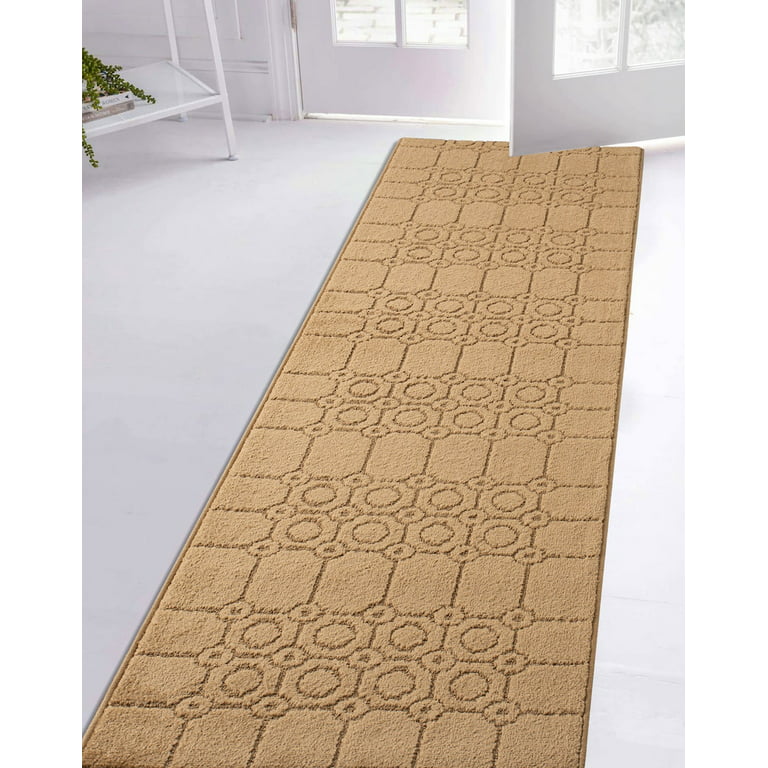 3 Piece Kitchen Rug Set ,non Slip Stain Resistant Rubber Backed  Bottom,washable,3 Width Options, Kitchen Hallway Decor,abstract Brown  Design 