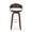 Dark Brown + Wood, variant on Dark Brown Wood Bar Stools Set of 2, 30 Inch Counter Height Swivel Barstools with Faux Leather Seat, Mid-Century Modern Dining Chairs for Kitchen Island