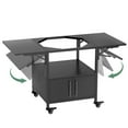 thumbnail image 5 of Outdoor Grill Table with Storage Space, Metal Grill Cart with 2 Folding Panels, Heavy-Duty Casters and Waterproof Storage for Big Green Egg and Kamado Joe Jr, 5 of 9