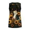 thumbnail image 5 of FUIALDOLG Womens Sunflower And Cow Animal Tank Tops Lady V Neck Sleeveless Shirts Summer Trendy Tshirt Y2K Vest Loose Fit Athletic T-shirts Beach Vacation Outfits,M, 5 of 7