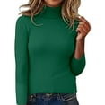 thumbnail image 2 of JIAYUE Women Sweaters Solid Color High Neck Pullover Long Sleeve Slim Fit Knit For Women Trendy Seasonal Wear, 2 of 7