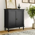 thumbnail image 4 of HLR 31.5'' Large Sideboard Buffet Cabinet with Storage, 2 Doors Modern Credenza Table for Living Room, Black, 4 of 15