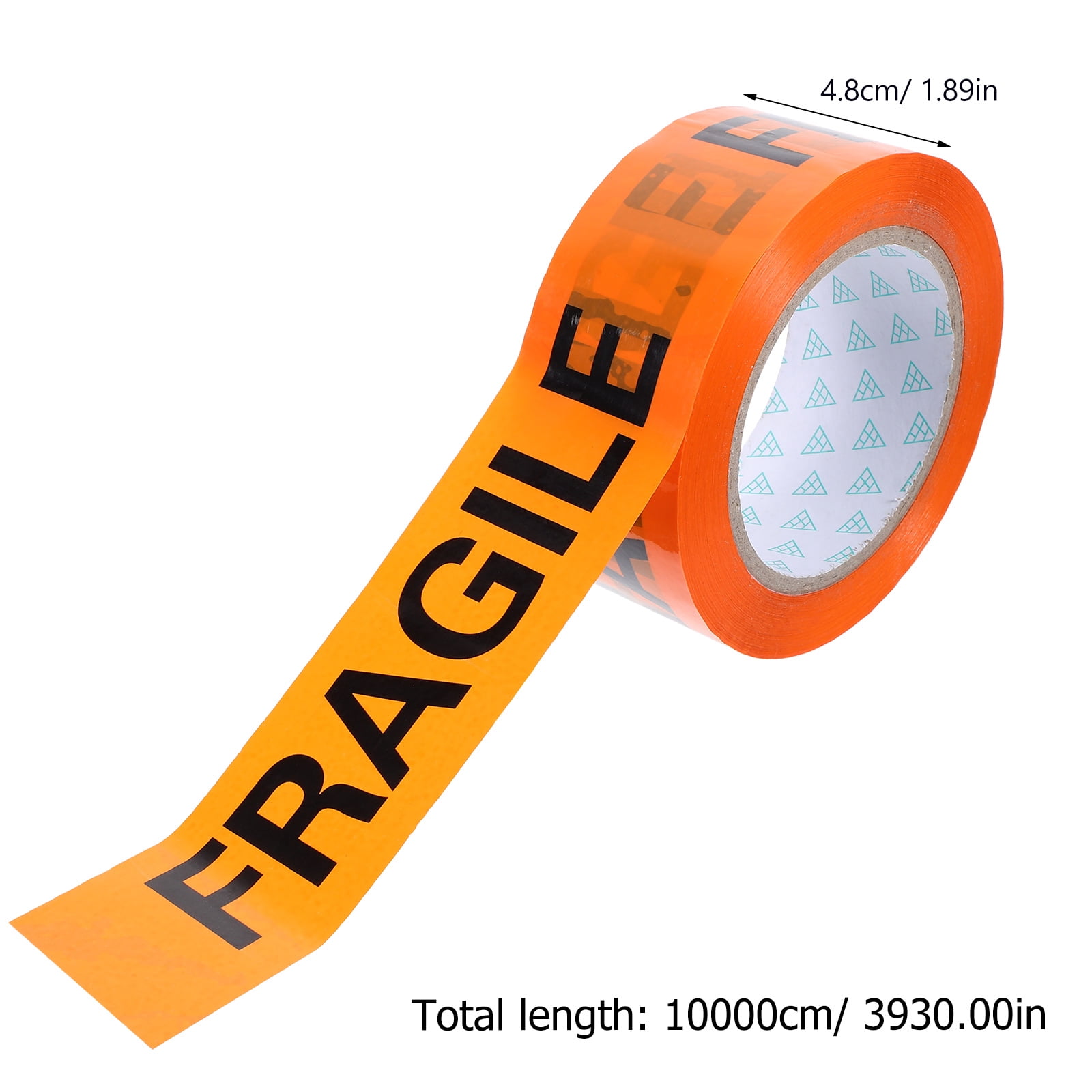 HONITANO 1 Roll Packing Tape Fragile Orange Background with Black Text 4.8cm x 393.7in for