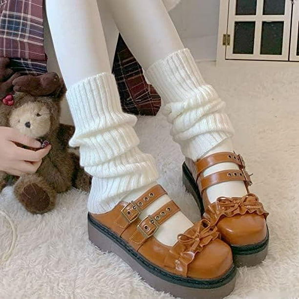 ZORVYN Jambières Femme Noires Tricotées Longues Chauffe