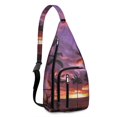 thumbnail image 1 of Palm Tree Paradise Sling Backpack - Vibrant Hawaiian Island Print, Fashionable Multi-Functional Daypack, 1 of 2