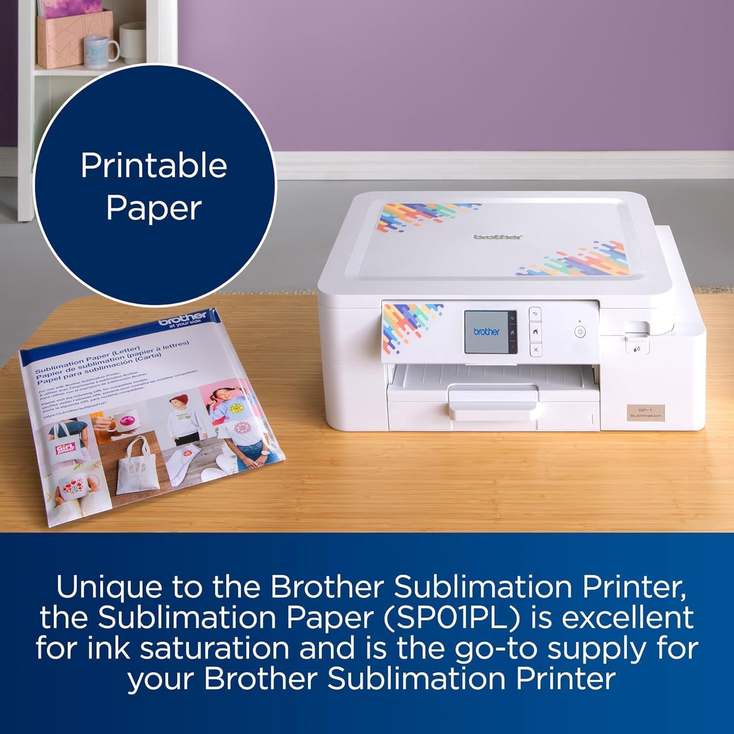 Brother Genuine Sublimation 4-Color Ink Cartridge Set and 100 Sheets Sublimation Paper