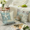 thumbnail image 6 of Dashan Nautical Throw Pillow Covers 18x18 Set of 4,Summer Beach Ocean Decorative Pillow Cases for Bedroom Sofa Couch, 6 of 6