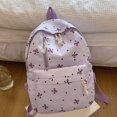 thumbnail image 4 of Bow Print Nylon Backpack, Lightweight Large Capacity Casual Daypack, Multi Pocket Adjustable Shoulder Strap Bookbag for School Daily Travel, 4 of 5