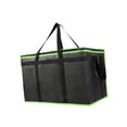thumbnail image 4 of Bolsa térmica para entrega de pizzas, estuche de transporte para almacenar alimentos fríos y calientes, estuche de transporte para calentar pizzas, negro y verde, 4 of 8