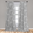 thumbnail image 5 of Ambesonne Black and White Curtains, Floral Paisleys, Pair of 28"x84", Black White, 5 of 5