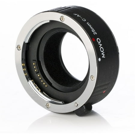 Movo MT-C25 25mm AF Chrome Macro Extension Tube for Canon EOS DSLR Camera & EF / EF-S