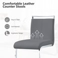 thumbnail image 6 of Lecut Bar Stools Set of 6,Counter Height Bar Stools with Back and Footrest,Modern Leather Counter Stools,Armless Dining Chairs for Kitchen Island,Pub,Bar(Dark Grey+Silver), 6 of 7
