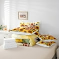 thumbnail image 4 of Erosebridal Cute Giraffe Bedding Sets Twin Size, Orange Sunflower Comforter Sets with Sheets, Animal and Botanical Theme Bedding Accessories, Super Cozy Bedroom Decorative, Reversible 7pcs, 4 of 5