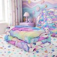 thumbnail image 5 of Manfei Amphibian Axolotl Print Zipper Twin Comforter Sets with Fitted Sheet and 2 Pillowcases,Aquatic Animal Zipper Bedding Set,Colorful Stars Reversible,4pcs, 5 of 7