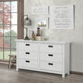 thumbnail image 4 of Evolur Waverly 6 Drawer Double Dresser, Weathered White, 4 of 5
