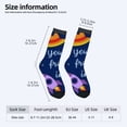 thumbnail image 4 of Four Seasons Universal Socks - 2 Pairs of Unisex Trendy Socks with Playful Dark Blue Design Colorful Stars & Rocket Patterns, 4 of 5