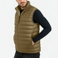 thumbnail image 3 of Mens Quilted Packable Puffer Vest Lightweight Winter Warm Hooded Coat Windproof Zipper Up Sleeveless Jacket with Pockets, 3 of 6