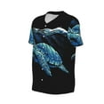 thumbnail image 3 of Gaeub Ocean Turtle Men's Basketball Short Sleeves, Beach Vacation T-Shirt, Fitness Short-Sleeve, Printed Pattern with Buttons - Large, 3 of 9