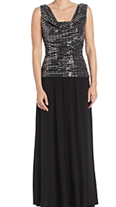cowl neck ball gown