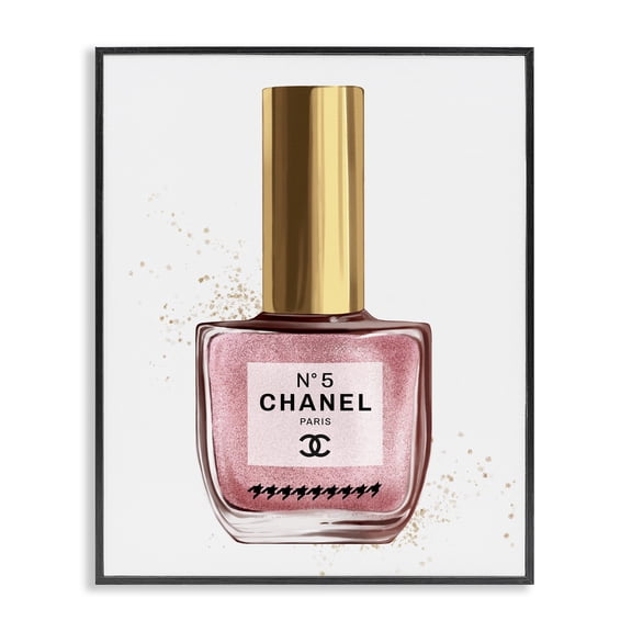 Stupell Industries Contemporary Makeup Nail Polish Pink Gold Fashion Design Black Framed Giclee Art, 11 x 14, by Ziwei Li
