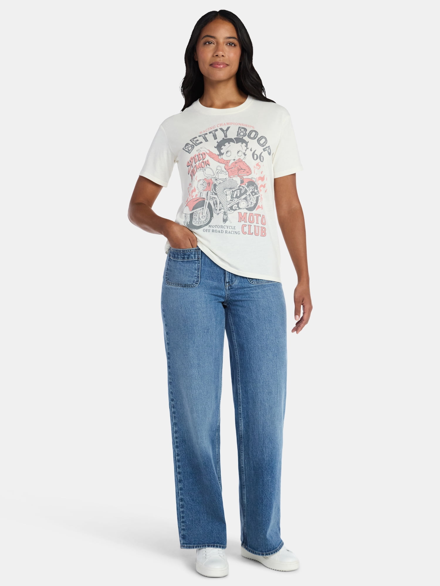 Betty Boop Women's Graphic Tee with Short Sleeves, Sizes XXS-XXL