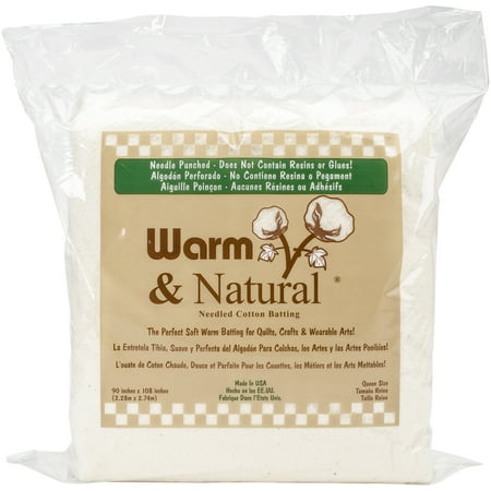 Warm Company Warm & Natural Cotton Batting Queen 90 x 108 - 1 Pack