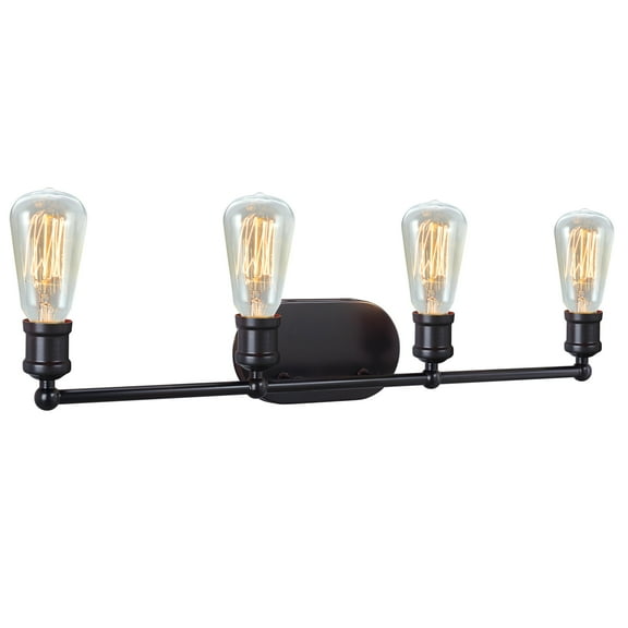 Aspen Creative 62168, Four-Light Metal Bathroom Vanity Wall Light Fixture, 27-5/8" Wide, Transitional Design in Oil Rubbed Bronze