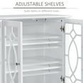 thumbnail image 5 of Homcom Sideboard Buffet Cabinet, Kitchen Storage, Glass Door Accent Cabinet with Adjustable Shelves, White, 5 of 9