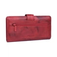 thumbnail image 3 of Julia Buxton Women's Heiress Pik-Me-Up Checkbook Keeper Leather, Red, 3 of 4