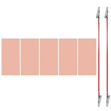Uxcell 30x120mm Copper Anode Sheet, 5 Pack Pure Copper Strip (99.995% Pure) 1mm Thick Plate Electrode Set with Alligator Clips Cables for Electroplating Plating Experiment