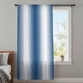 thumbnail image 4 of Lake Blue White Ombre Sheer Curtains 63 Inches Long, Retro Minimalist Gradient Art Light Filering Curtains, Breathable Simi Curtain Privacy Drapes for Living Room Bedroom Lightweight Window Treatment, 4 of 9