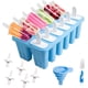 thumbnail image 1 of Moldes para helados, moldes para helados de 12 cavidades, moldes reutilizables para preparar paletas y sorbetes de helado (azul), 1 of 5