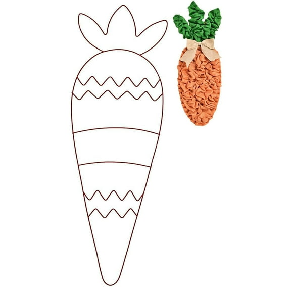 Carrot Wreath Frame - 20 Inch Metal Wire Carrot - Shaped Wreath Form With Attached Picture Link For Easter Spring Decor, Diy Crafts, Home Party Decoration