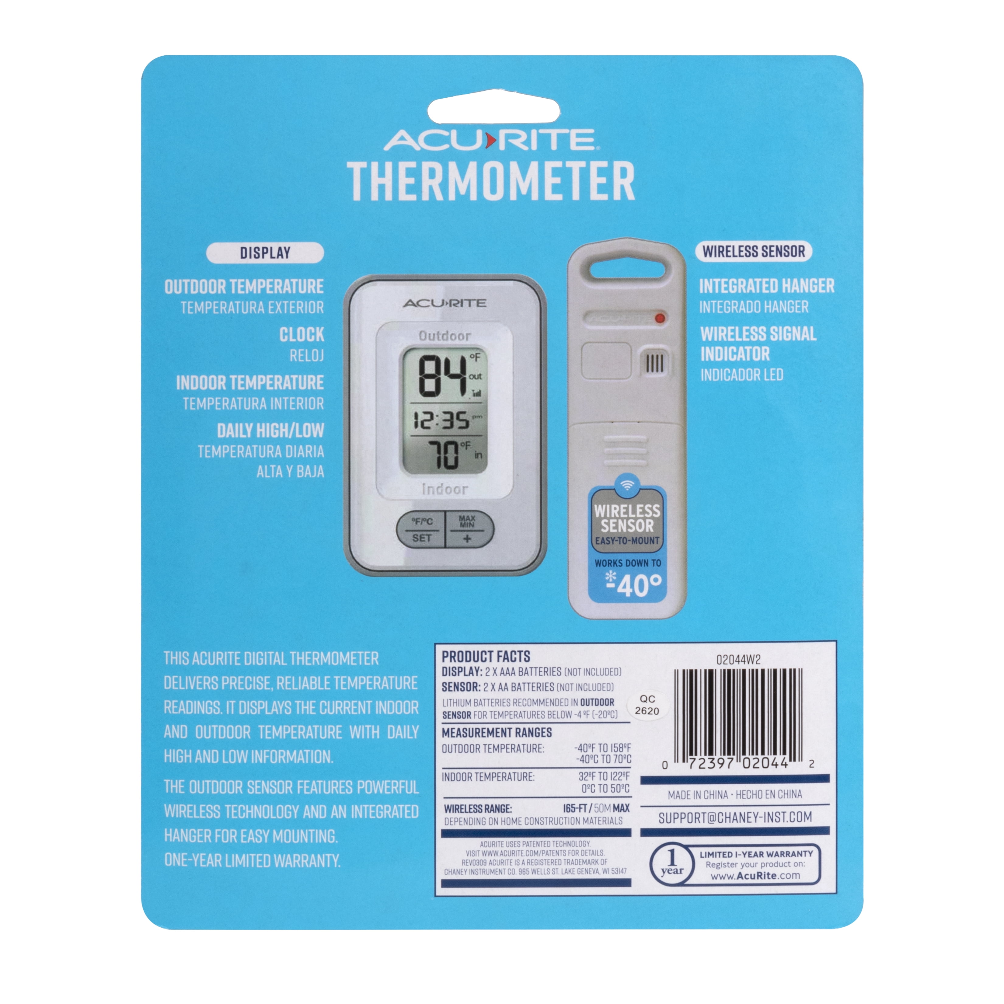 AcuRite Wireless Thermometer with Indoor & Outdoor Temperature, Country  Home Products