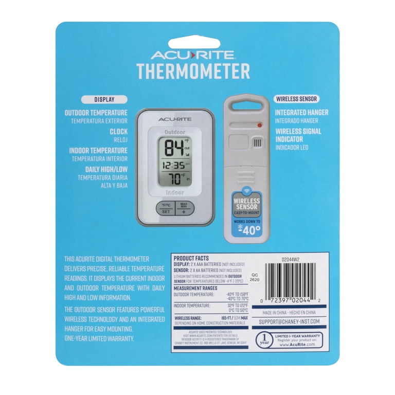 AcuRite Wireless Digital Thermometer with Outdoor Temperature and