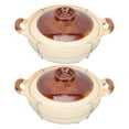 thumbnail image 1 of 2pcs Casserole With Lid Chinese Clay Cooking Pot Korean Stone Pot Chinese Cookware For Home, 1 of 9